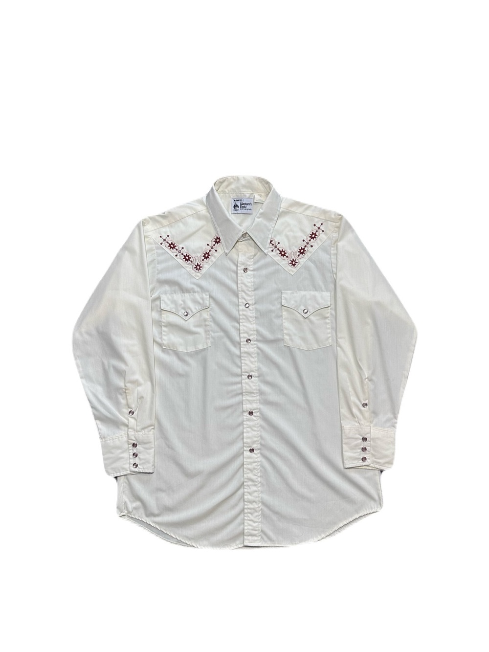 MWG VTG 70s Pearl Snap Embroidered Western Rockabilly Shirt Size XL Yellow